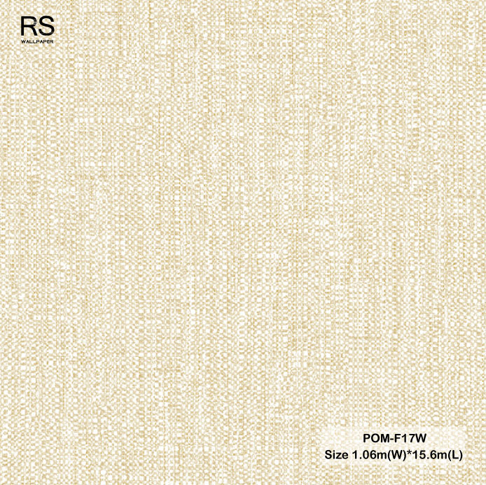 วอลเปเปอร์ลายผ้า สีครีมทอง POM-F17W