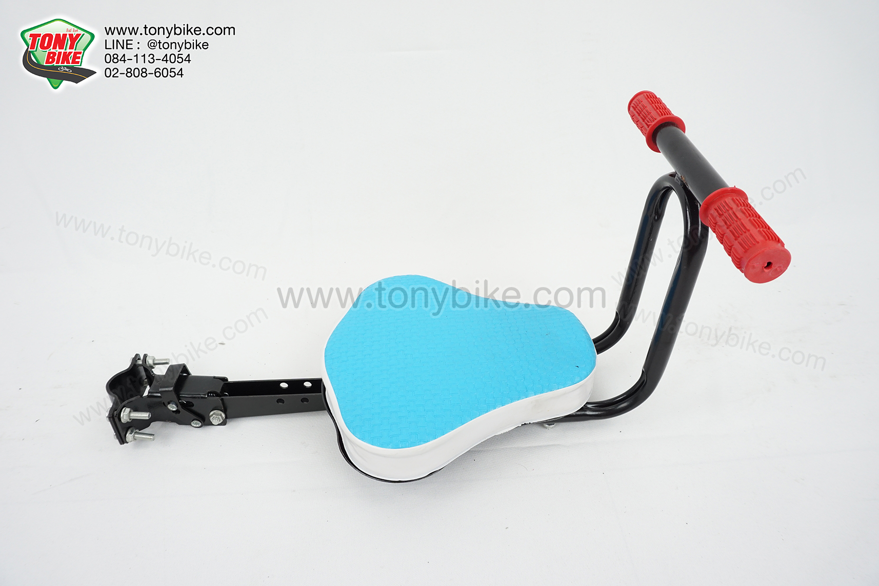 ที่นั่งเด็กแบบติดเฟรมด้านหน้า รุ่นประหยัด สีฟ้า