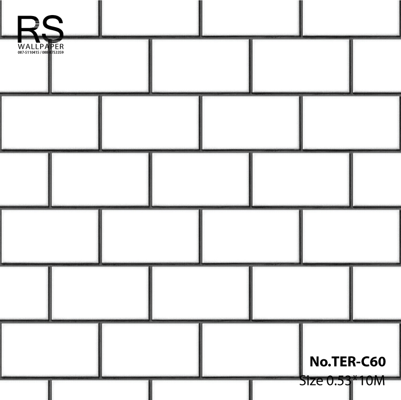 วอลเปเปอร์ ลายกระเบื้อง สีขาว No.TER-C60