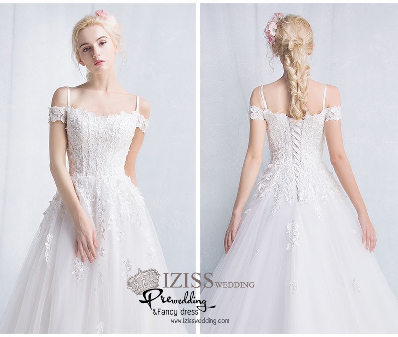 ฺBR116 **พรีออเดอร์**ชุดแต่งงาน&ชุดเจ้าสาวแบบยาวสีขาวเกรดพรีเมี่ยม เปิดไหล่ มีแขน หรูหราน่ารัก สวยโดดเด่นไม่ซ้ำใคร