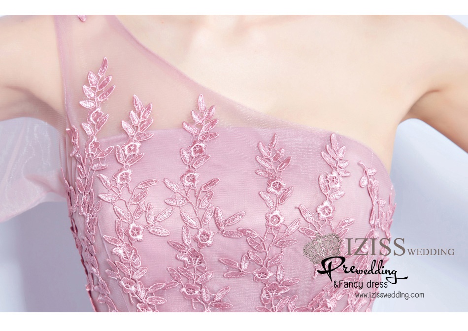 DS012 - **Pre order** ชุดราตรีเดรสสั้นออกงาน (short dresses) ชุดไปงานแต่งงานสวยๆ "ธีมสีชมพูกะปิ"