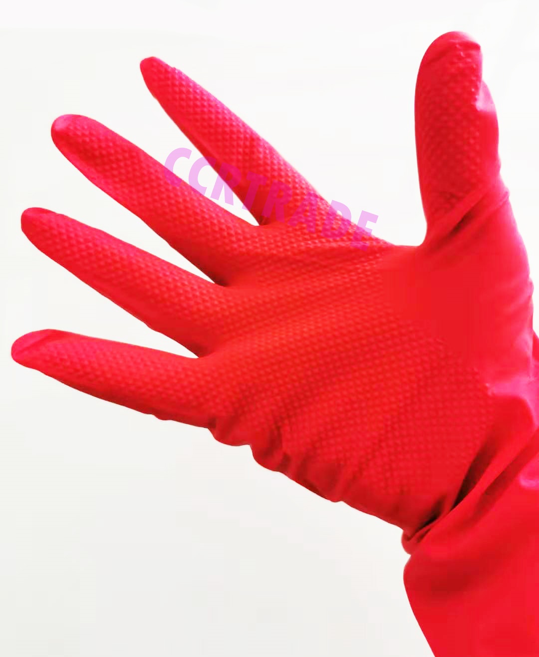 ถุงมือยางแดง 1 คู่ (งานหนา) 28 ซม.