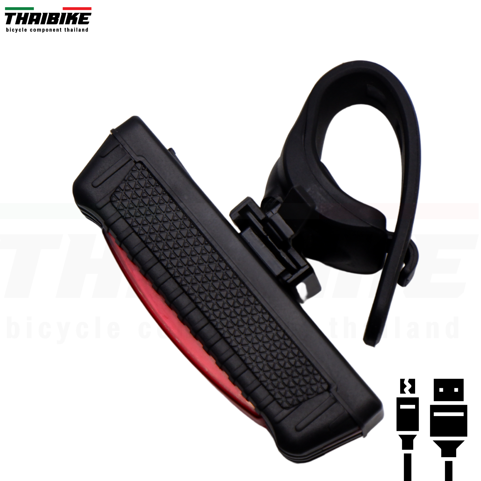 ไฟหน้า ไฟท้ายจักรยานแบบชาร์จ USB KEEPER FH-019 ไฟสีแดง ไฟสีขาว (แพค OPP)