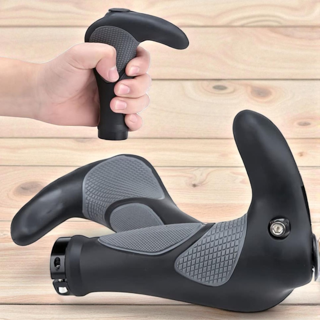 ปลอกแฮนด์จักรยานเสือภูเขา SPEED อีรโกโนมิก พร้อมปลายแฮนด์อลูมิเนียม กันลื่น จับสบายมือ