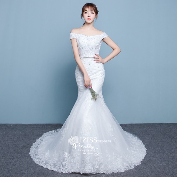 BR297 **พรีออเดอร์**ชุดแต่งงาน&ชุดเจ้าสาวแบบยาวสีขาวเกรดพรีเมี่ยม หรูหราน่ารัก สวยโดดเด่นไม่ซ้ำใคร