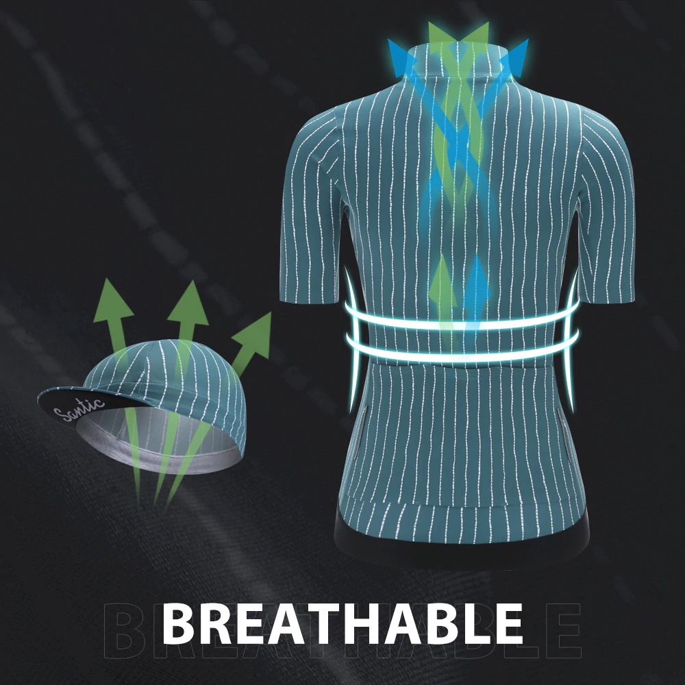 เสื้อปั่นจักรยานผู้หญิงแขนสั้น LOCO2161 เสื้อแขนสั้น หญิง แถมหมวก