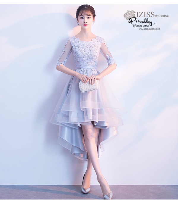 DS039 - Pre order ชุดราตรี เดรสสั้นออกงาน (short dresses) ชุดไปงานแต่งงานสวยๆ "ธีมสีเทา"