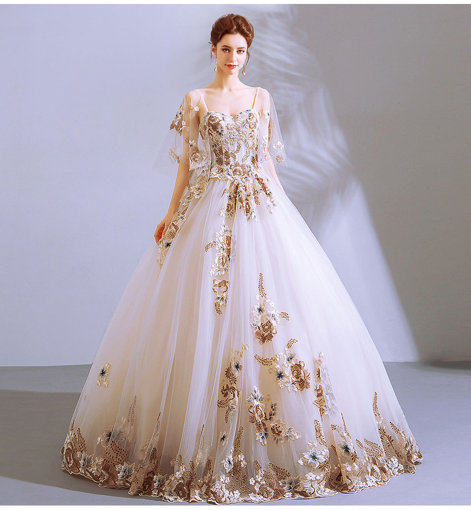 DL091 **พรีออเดอร์** ชุดออกงานสีทอง ชุดราตรี เดรสยาวออกงาน (Night party dresses) ชุดไปงานแต่งงานสวยๆ "ธีมสีทอง"