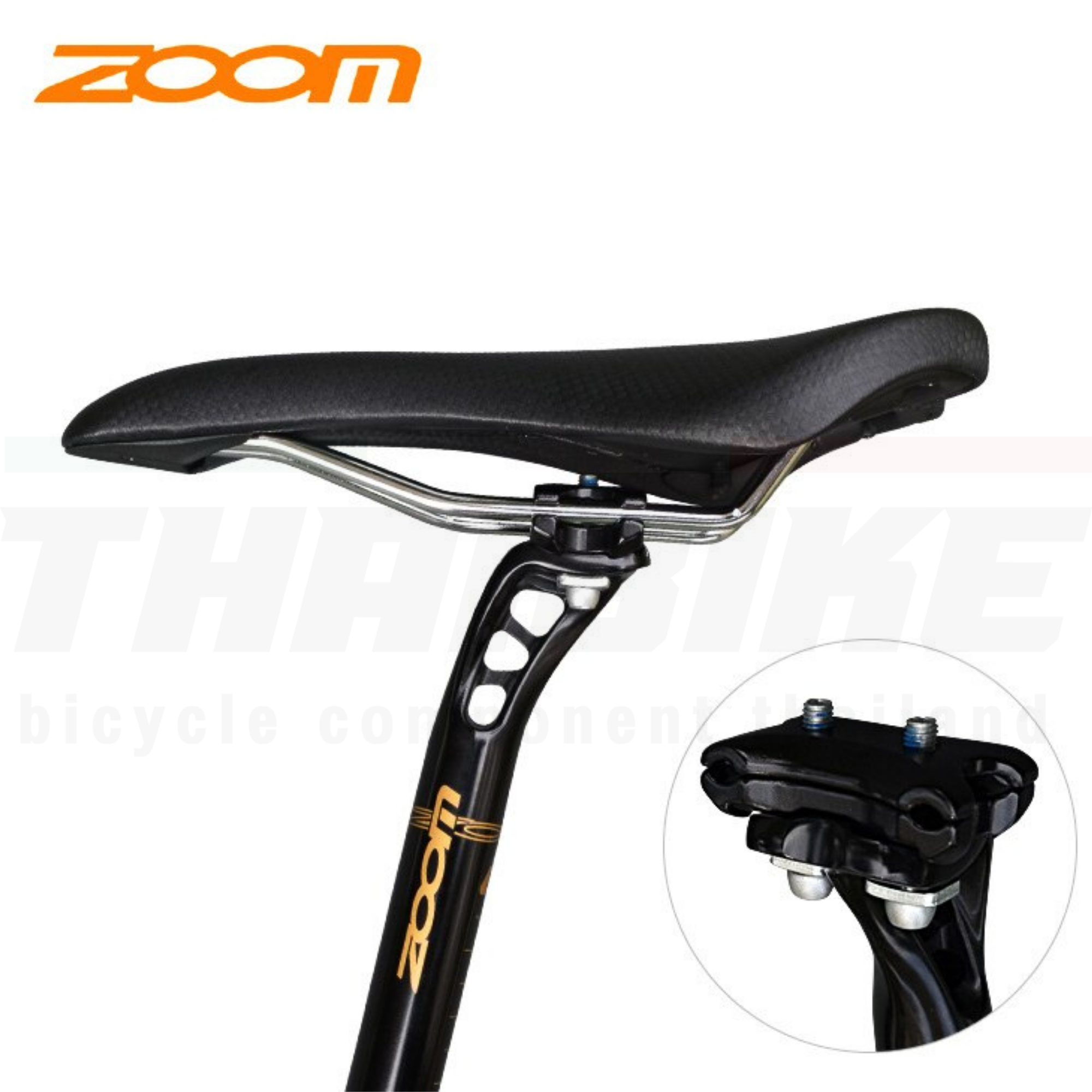 หลักอานจักรยานเยื้องหลังแบบอลูมิเนียม ZOOM ขนาด 27.2X300มม.