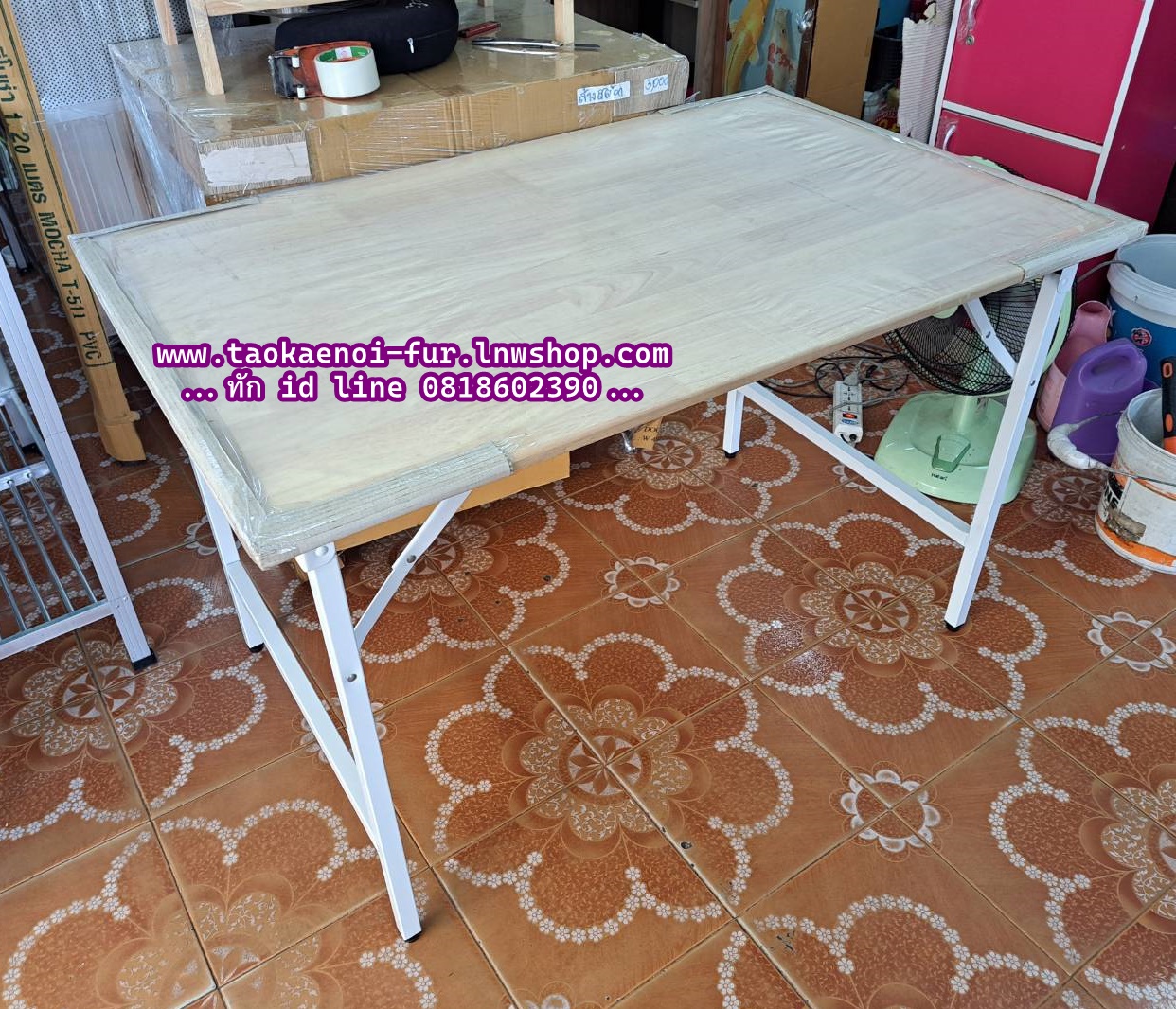 โต๊ะพับขาสวิง (ไม้ยางพารา)