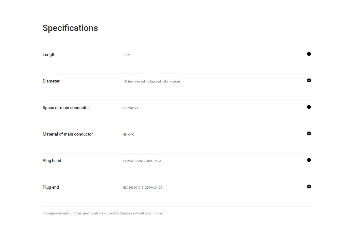 [PreOrder] MATRIX Audio OFCHi-FiPower สายไฟที่ออกแบบมาเป็นพิเศษสำหรับระบบ Hi-Fi ของ Matrix Audio