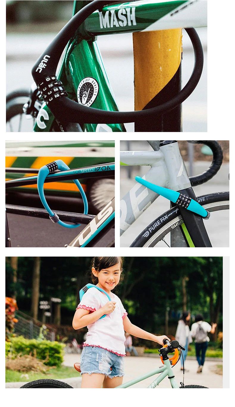 สายล็อคจักรยาน ULAC SC1 แบบ 4 รหัส เปลี่ยนรหัสได้ Bicycle Combination Lock 4 Digits