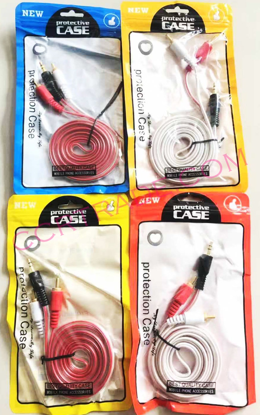 สายต่อลำโพง AUX เข้า 1ออก 2(สายใส) 1.2 ม.