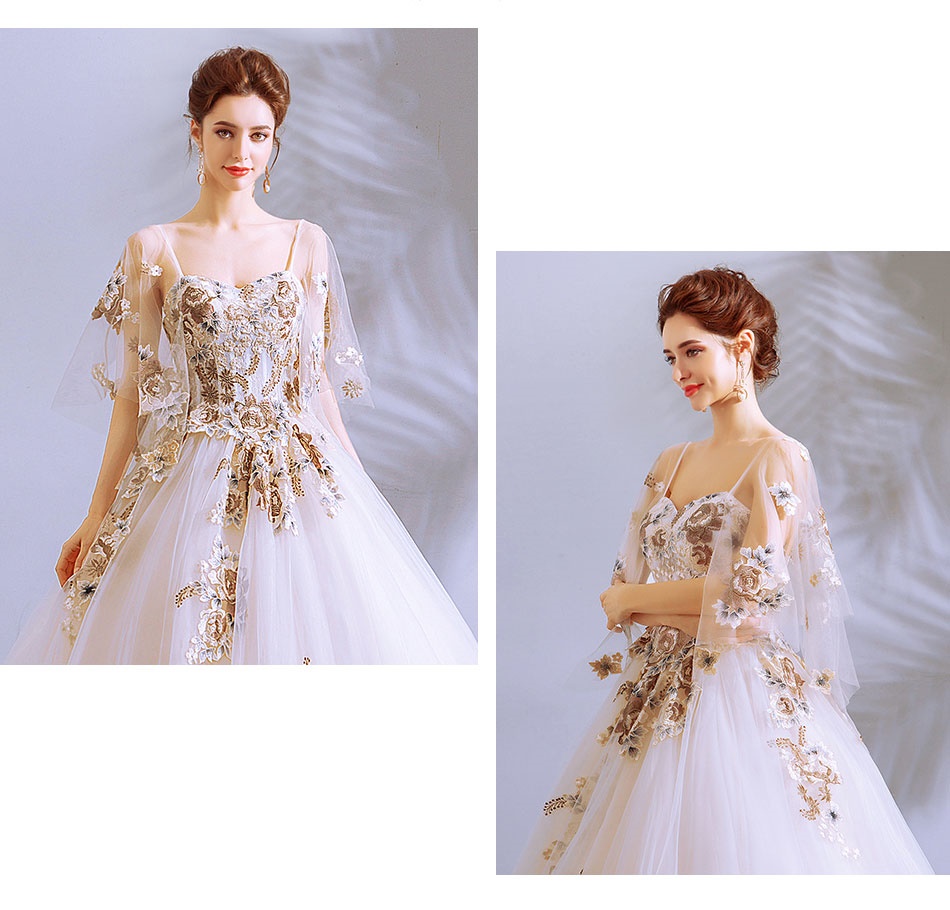 DL091 **พรีออเดอร์** ชุดออกงานสีทอง ชุดราตรี เดรสยาวออกงาน (Night party dresses) ชุดไปงานแต่งงานสวยๆ "ธีมสีทอง"