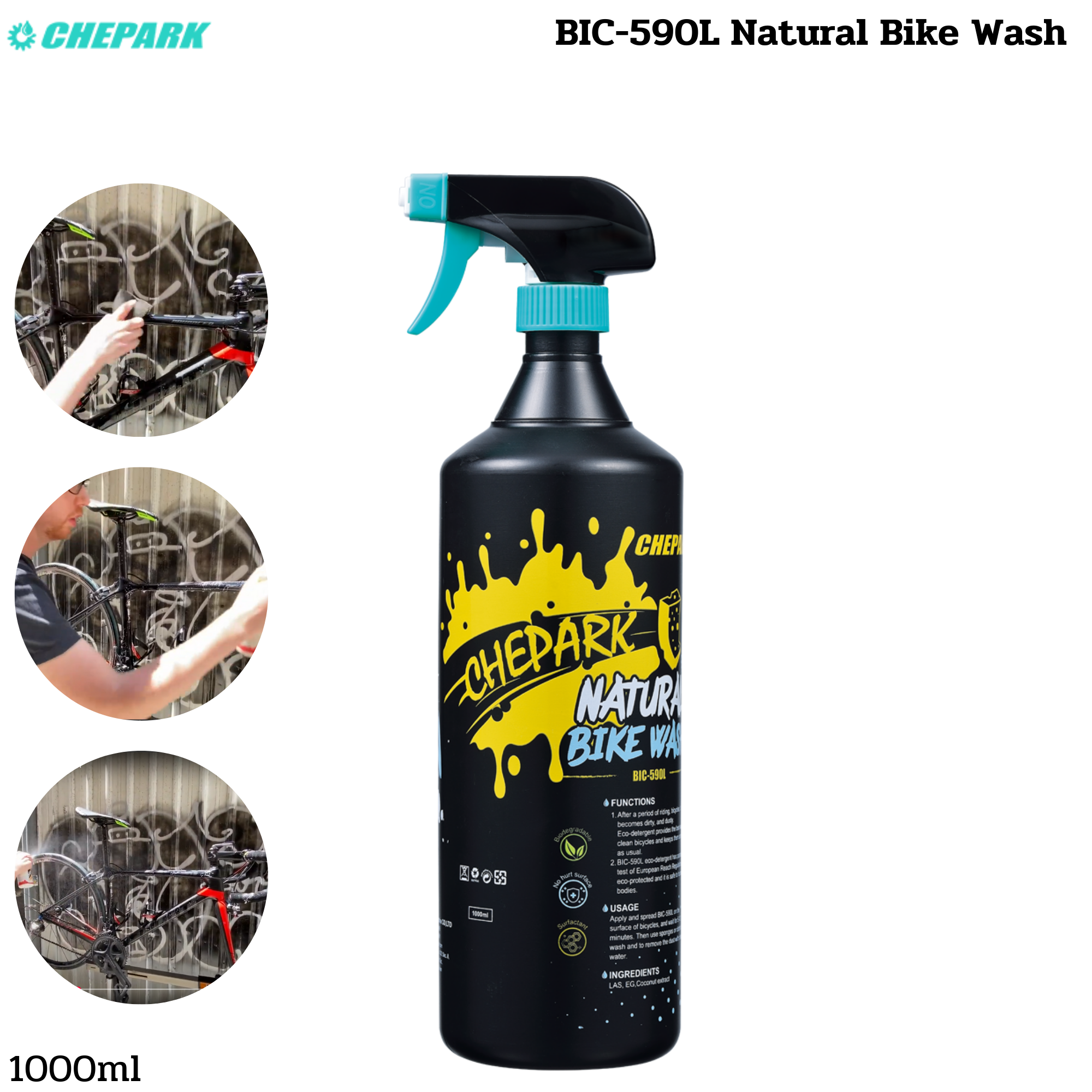 Chepark BIC-590/L Natural Bike Wash ผลิตภัณฑ์ล้างจักรยานที่เป็นมิตรต่อสิ่งแวดล้อม