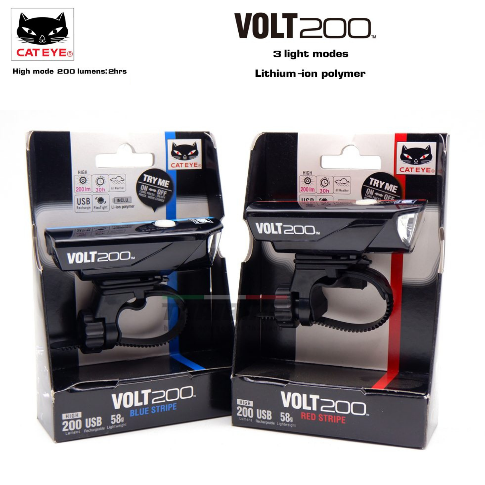 ไฟหน้าจักรยานแบบชาร์จ USB CATEYE VOLT200, HL-EL151RC USB