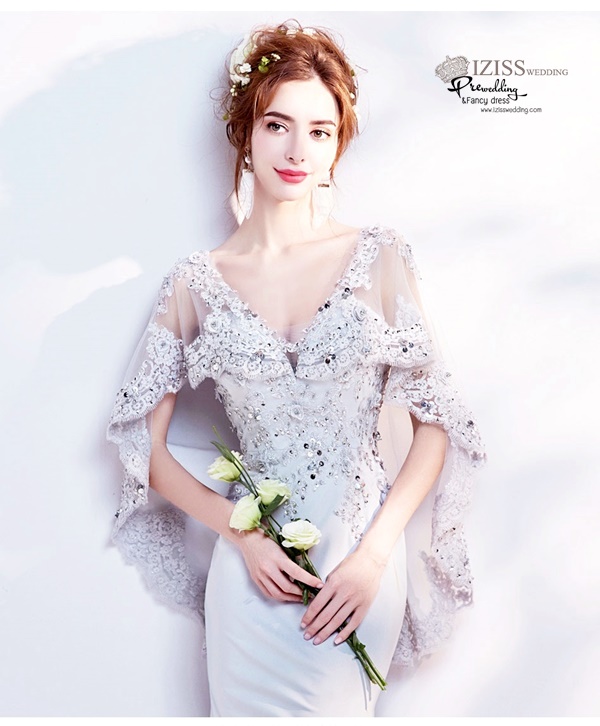 DL047 - **พรีออเดอร์** ชุดราตรี เดรสยาวออกงาน (Night party dresses) ชุดไปงานแต่งงานสวยๆ "ธีมสีเทา"