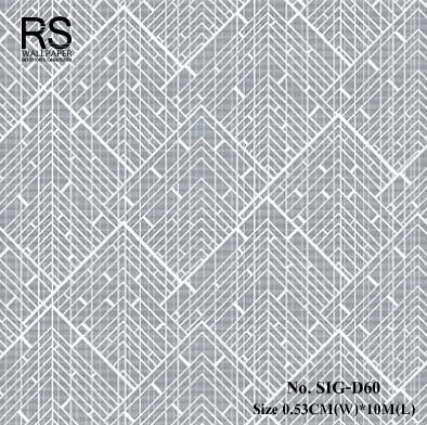 วอลเปเปอร์ ลายโมเดิร์นกราฟฟิค สีเทาขาว No.SIG-D60