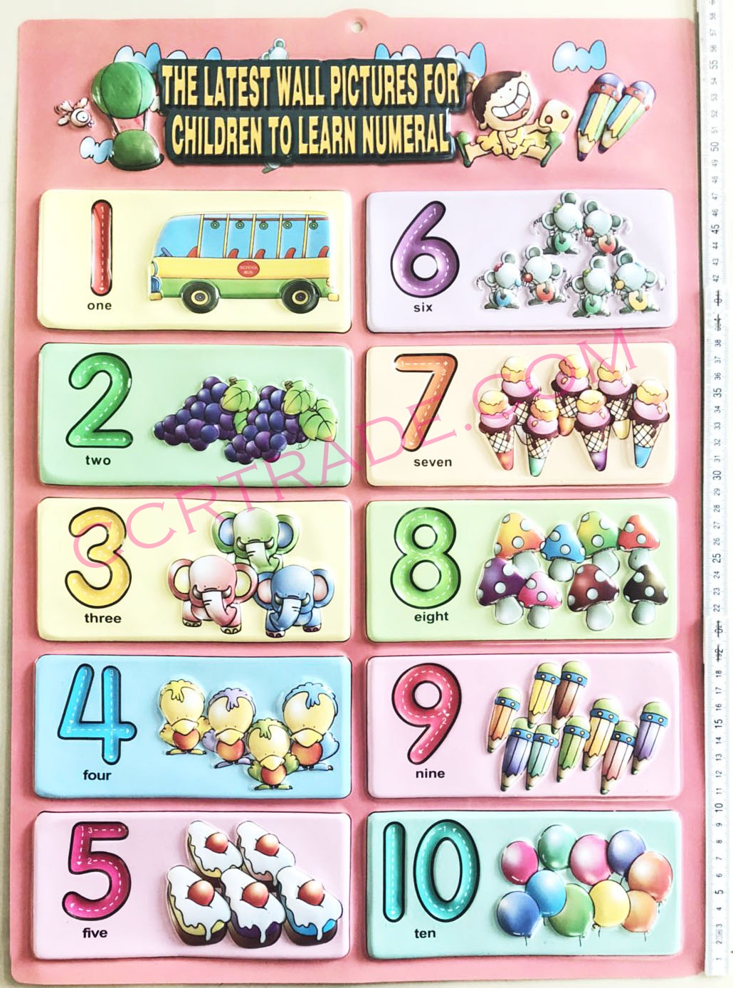 แผ่นฝึกอ่านจัมโบ้ 123 41.5x58 ซม.