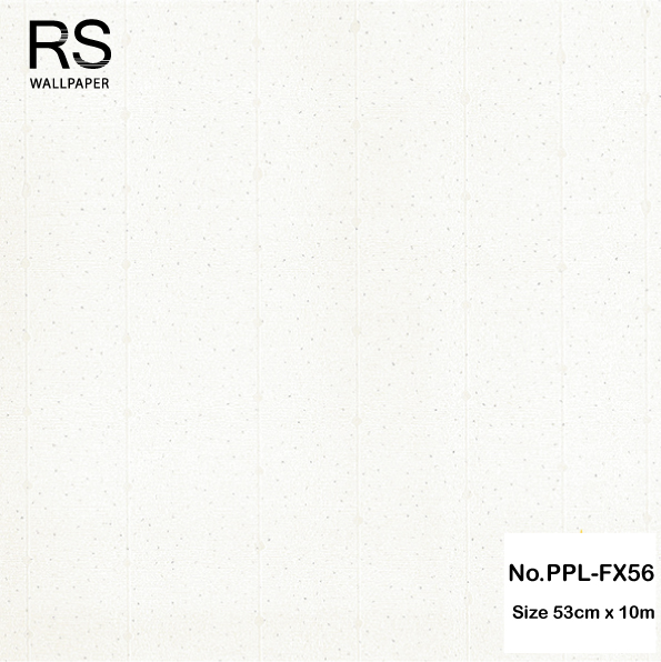 วอลเปเปอร์ สีครีมขาว มีลายเส้นตรงในตัว มีการเพชร No.PPL-FX56