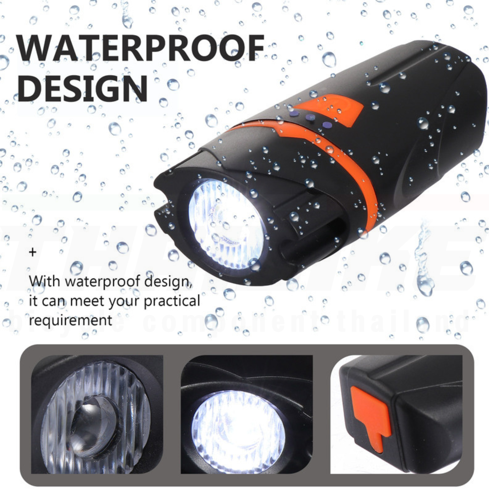 ไฟหน้าจักรยานเสือหมอบ เสือภูเขา สว่างพิเศษ ชาร์จ USB AQY รุ่น QY-0111