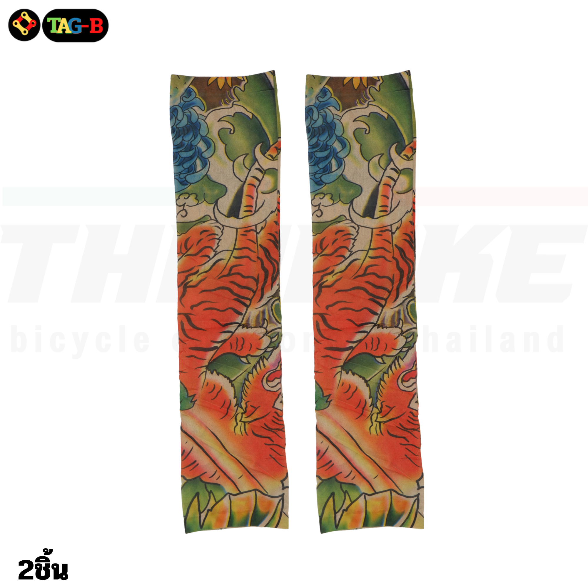 ปลอกแขน ลายสัก ลาย Tattoo ป้องกันแดดและรังสียูวี สำหรับปั่นจักรยาน