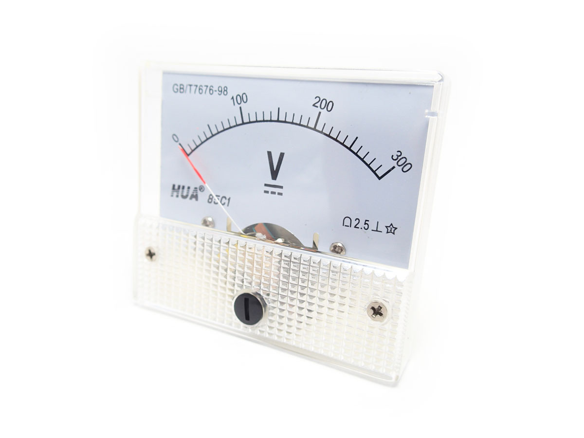 DC โวลต์มิเตอร์แบบเข็ม Analog 0-300V