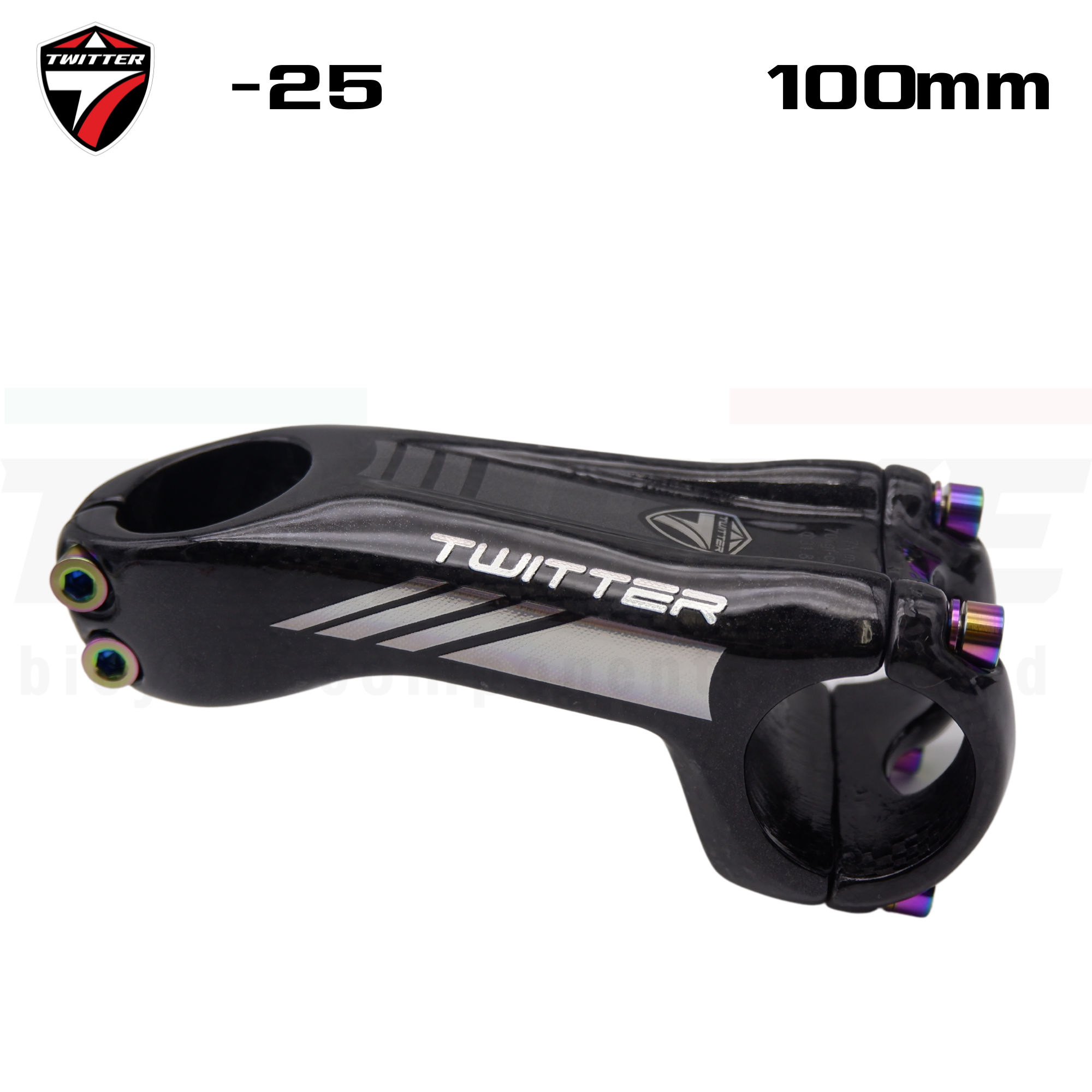 สเต็มจักรยานแบบฟูลคาร์บอน T.WITTER +-25X100มม. น็อตไทเทเนี่ยม