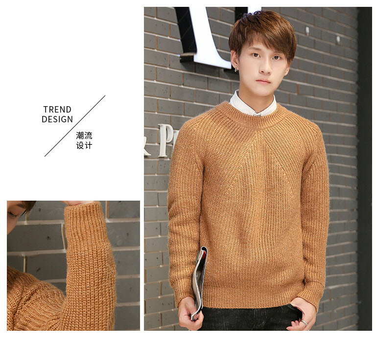 เสื้อไหมพรมผู้ชาย สีน้ำตาล คอกลม แขนยาว สเวตเตอร์ผู้ชาย ผ้าหนา แต่งลายเท่ห์ ยืดหยุ่นได้ดี ใส่กันหนาว ใส่ไปเที่ยวต่างประเทศได้ ใส่เดี่ยวหรือทับด้วยโค้ทอีกทีได้ค่ะ