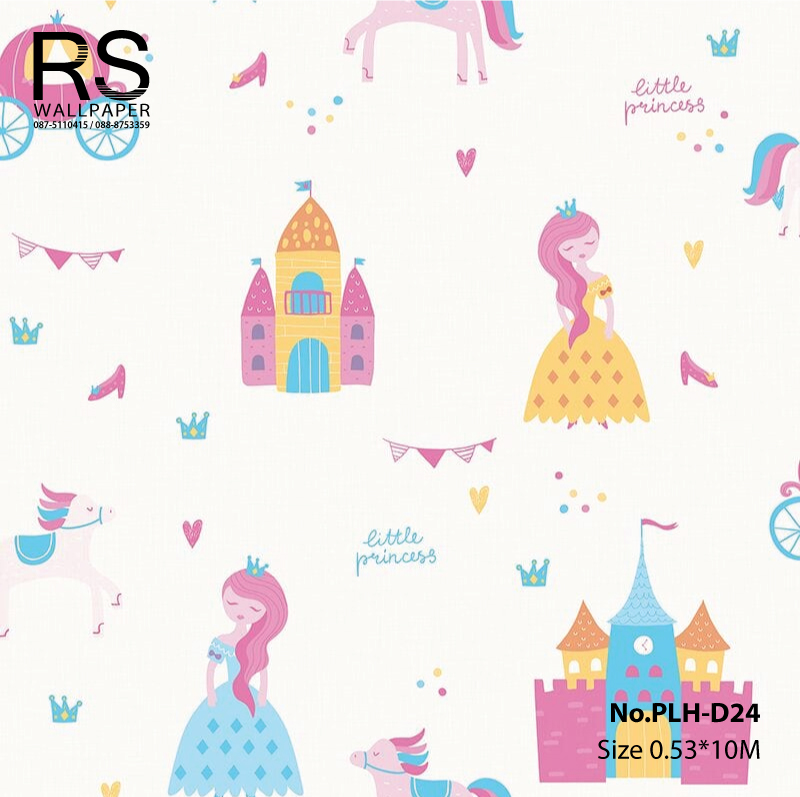 วอลเปเปอร์ ลายการ์ตูนน่ารัก พื้นสีขาว No.PLH-D24