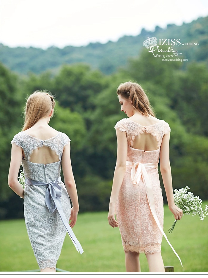 ฺBM0120 - พรีออเดอร์ ชุดเพื่อนเจ้าสาวราตรียาวธีมสีส้มโอโรส/สีเทา น่ารักมากๆค่ะ