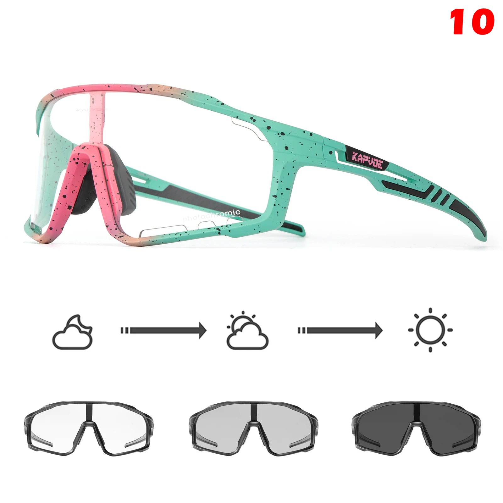 แว่นตากันแดดโฟโตโครมิกปรับแสงออโต้ Kapvoe TK76 X76 ปั่นจักรยาน วิ่ง เดินป่า