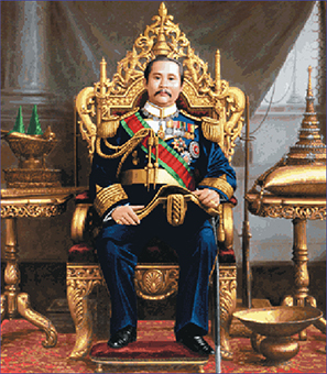 รัชกาลที่ 5 ประทับบนบัลลังก์