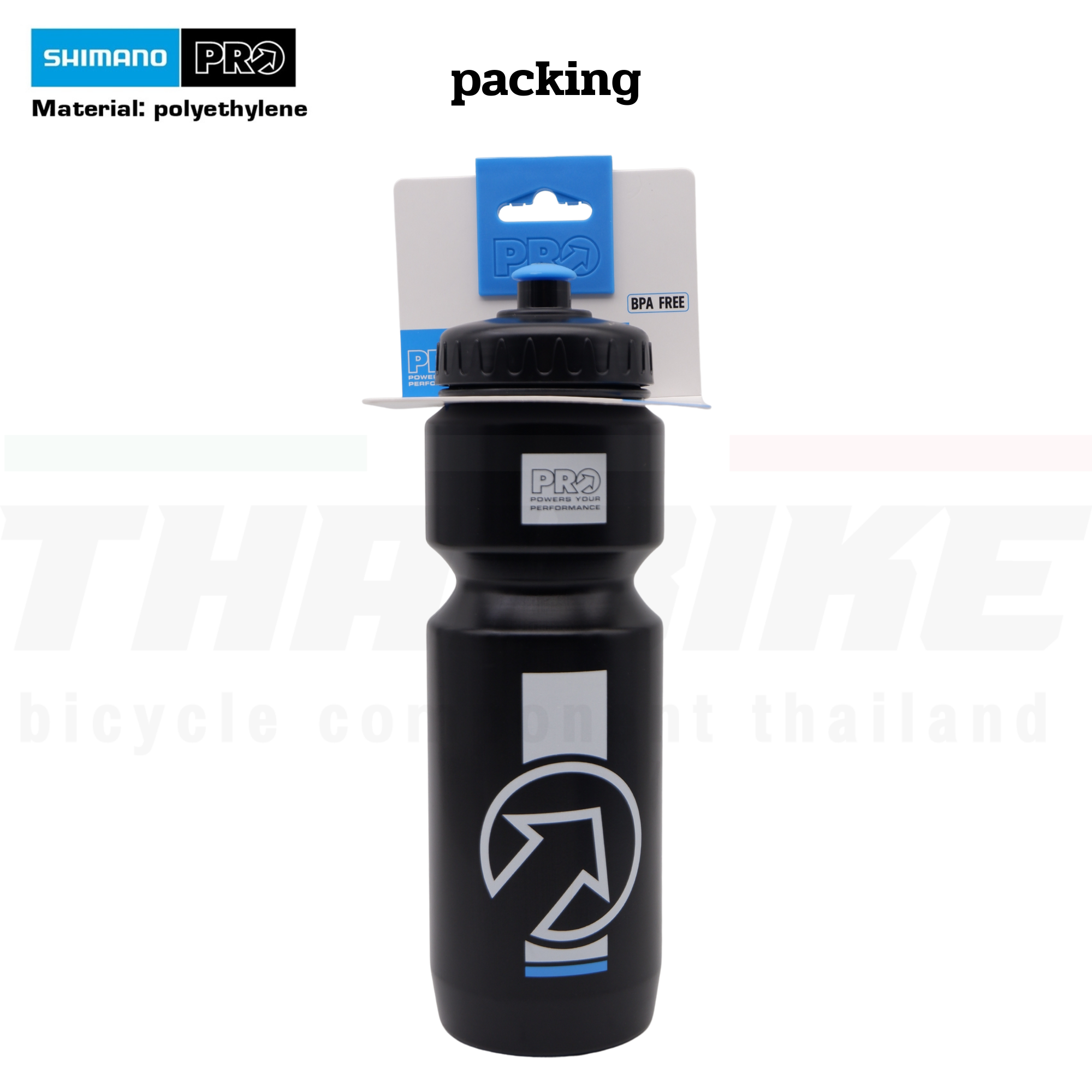 ขวดน้ำจักรยาน กระติกน้ำ SHIMANO PRO 600/800ML สีดำ/สีใส