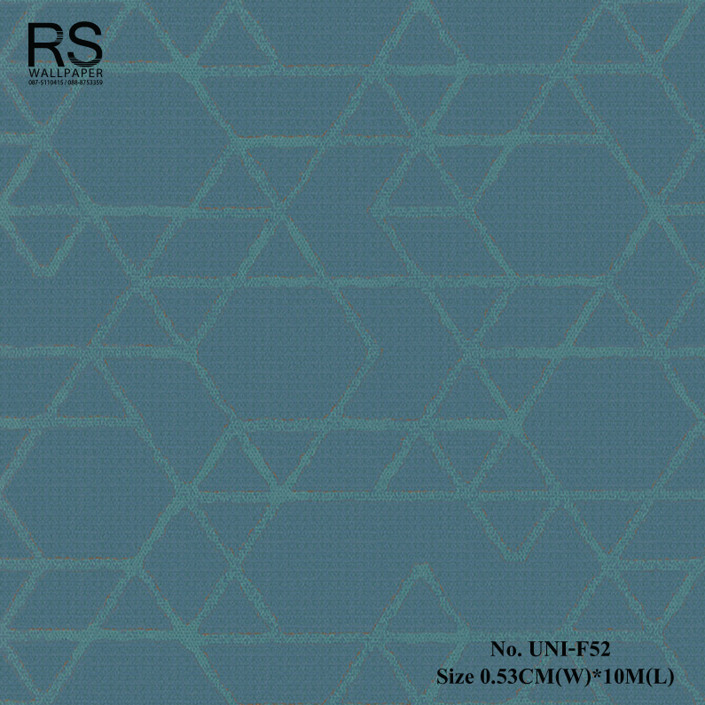 วอลเปเปอร์ติดผนัง สไตล์โมเดิร์น สีเขียวอมน้ำเงิน No.UNI-F52