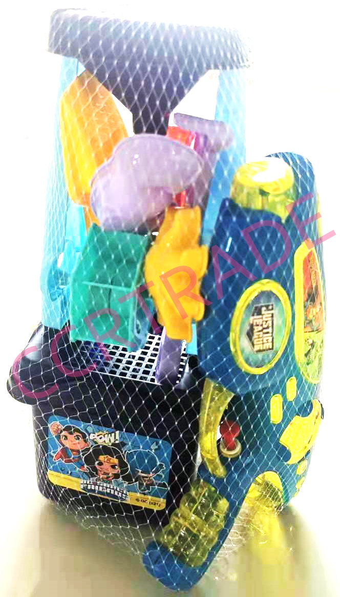 เซ็ทเล่นทราย+ปืนฉีดน้ำ 7 ชิ้นถุงตาข่าย 11x27.5 ซม.(ลิขสิทธิ์แท้)(1x3)