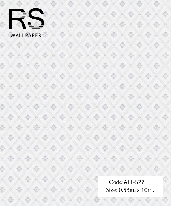 วอลเปเปอร์ลายหลุยส์เล็กสีเงินพื้นโทนสีเขียวอมเทา ATT-S27