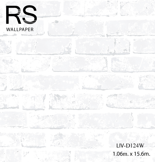วอลเปเปอร์ลายอิฐสีขาวเทา LIV-D124W