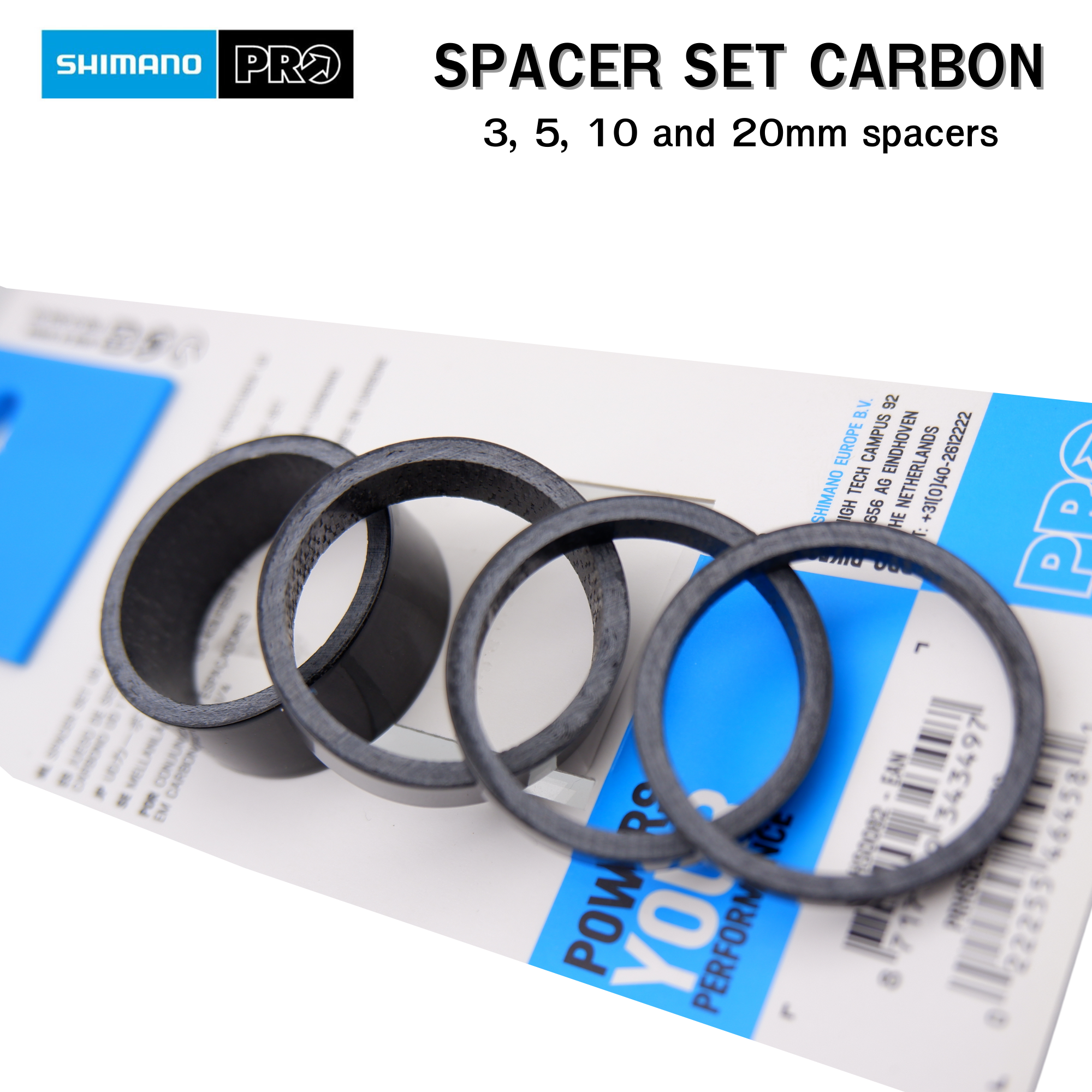 ชุดแหวนรองคอคาร์บอน ชุดสเปเซอร์คาร์บอน, SHIMANO PRO 3MM/5MM/10MM/15MM