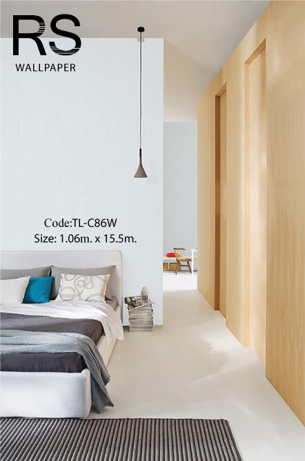 วอลเปเปอร์เทกเจอร์รูปสี่เหลี่ยมผืนผ้าพื้นสีฟ้าอ่อน TL-C86W