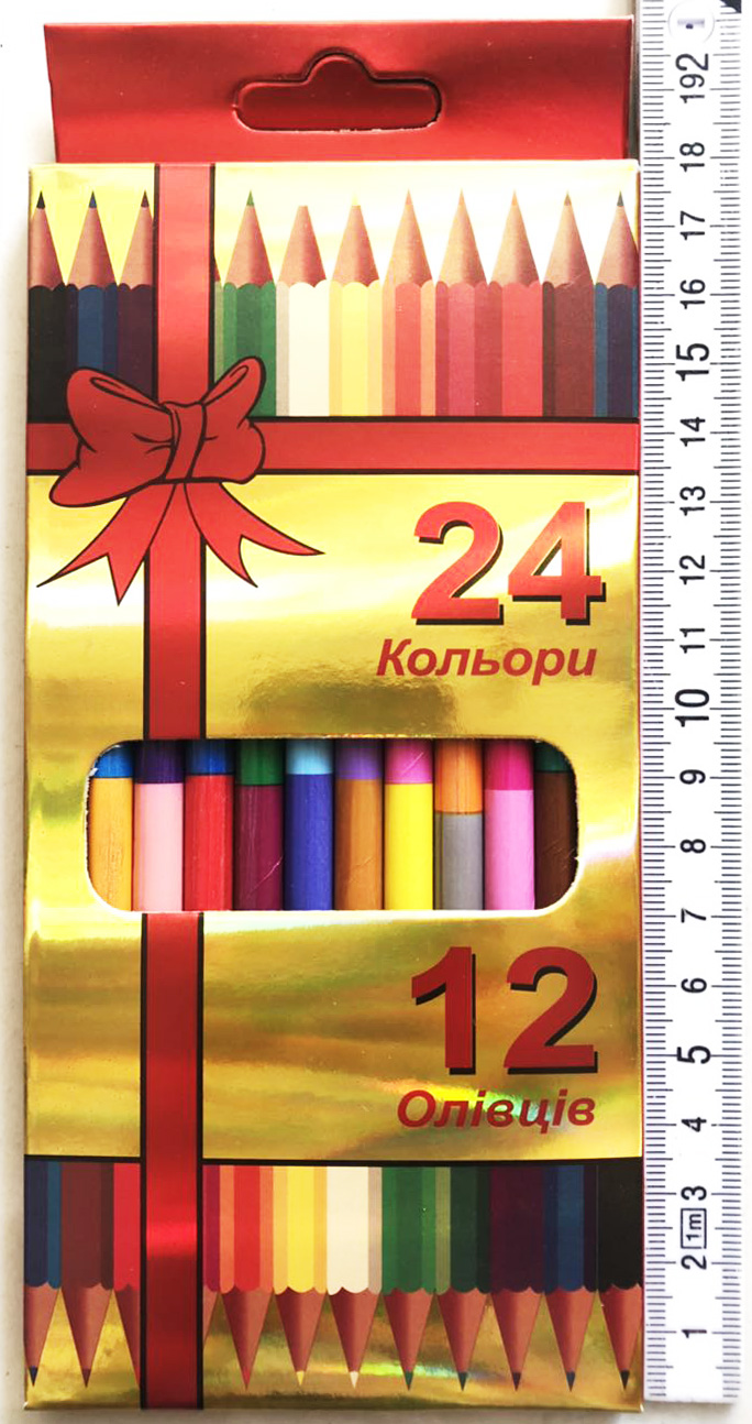 สีไม้แท่งยาว 24 สีกล่อง 20 ซม.