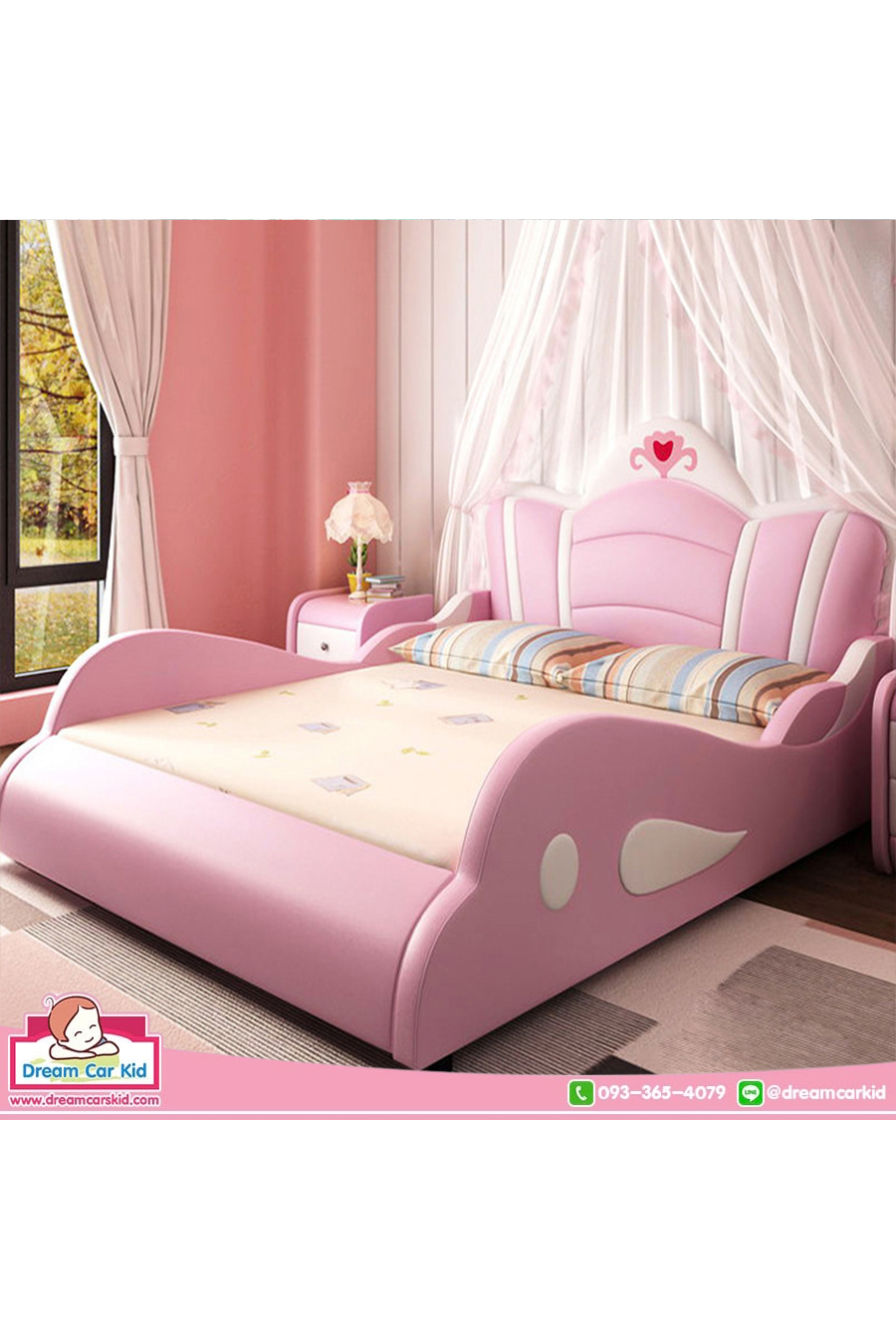 เตียงเด็กผู้หญิง รุ่น BDYA-610 ขนาด 3.5 ฟุต (มี3สีให้เลือก)