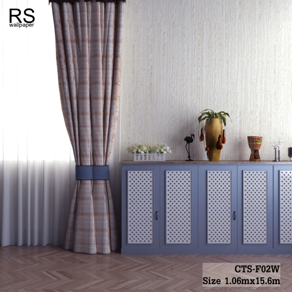 วอลเปเปอร์ สีพื้นครีมมีเทกเจอร์ลายเส้น CTS-F02W
