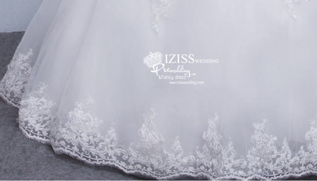 BR232 **พรีออเดอร์**ชุดแต่งงาน&ชุดเจ้าสาวแบบยาวสีขาวเกรดพรีเมี่ยม เปิดไหล่ มีแขน หรูหราน่ารัก สวยโดดเด่นไม่ซ้ำใคร