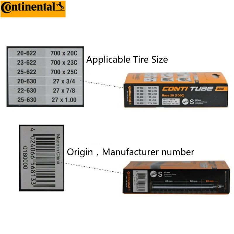ยางในจักรยาน Continental Tube Race 700X20-25 จุ๊บเล็ก