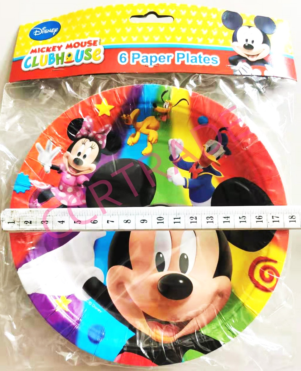 จานกระดาษ 6 ชิ้นถุง มิกกี้เม้าส์ 18 ซม.(ลิขสิทธิ์แท้)