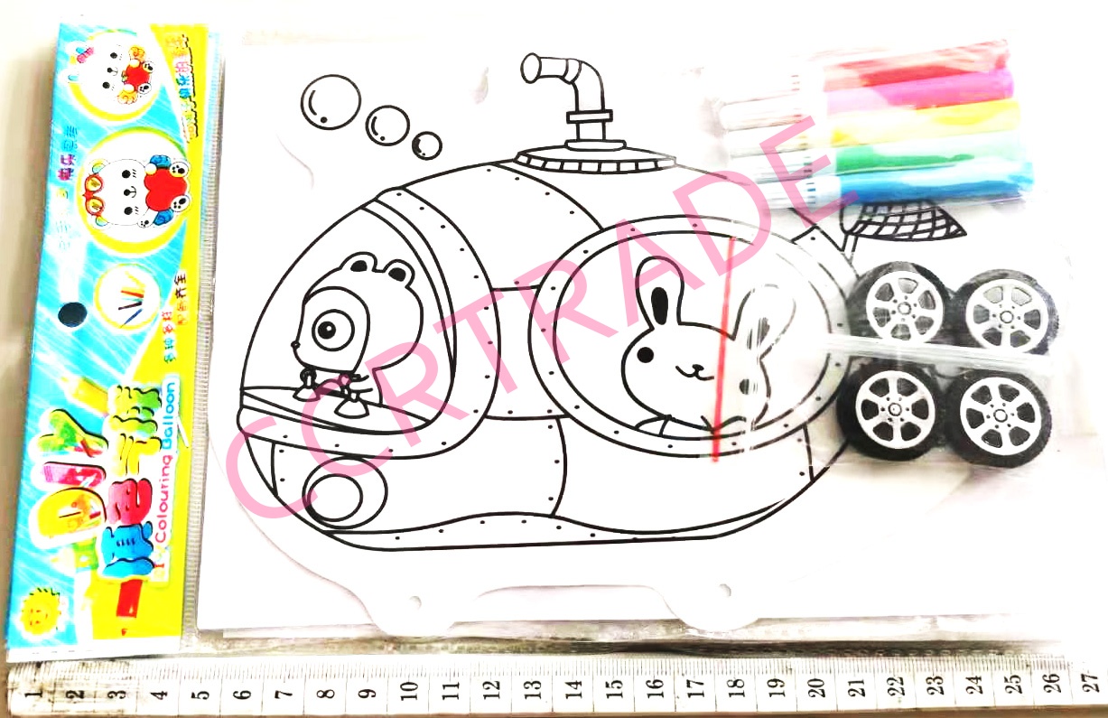 บอลลูนระบายสี 2 ชิ้น+สีเมจิถุง 28 ซม.