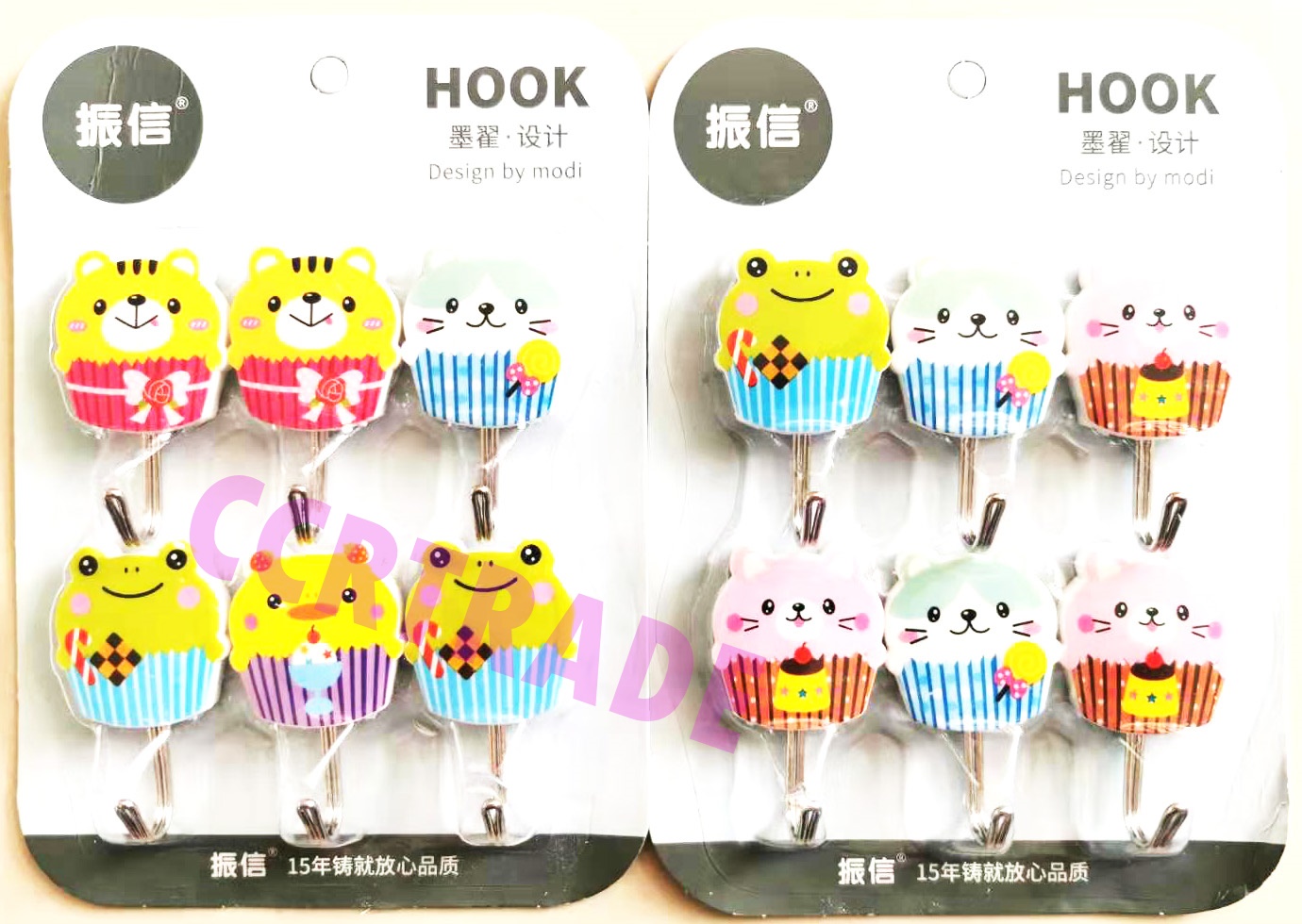 ขอแขวนการ์ตูน 6 ชิ้นแผง 18.5 ซม.