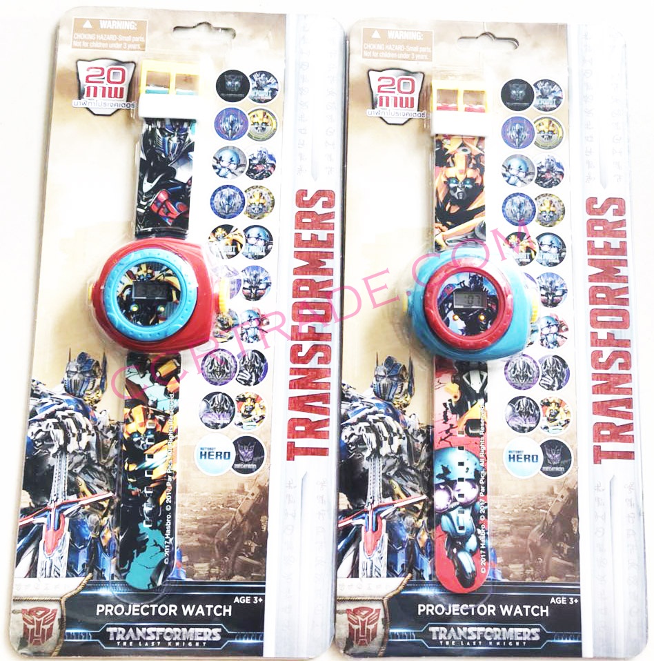 นาฬิกาฉายภาพ 20 ภาพ ทรานฟอร์เมอร์แผง 29 ซม.(มีถ่านในตัว)(1x6)