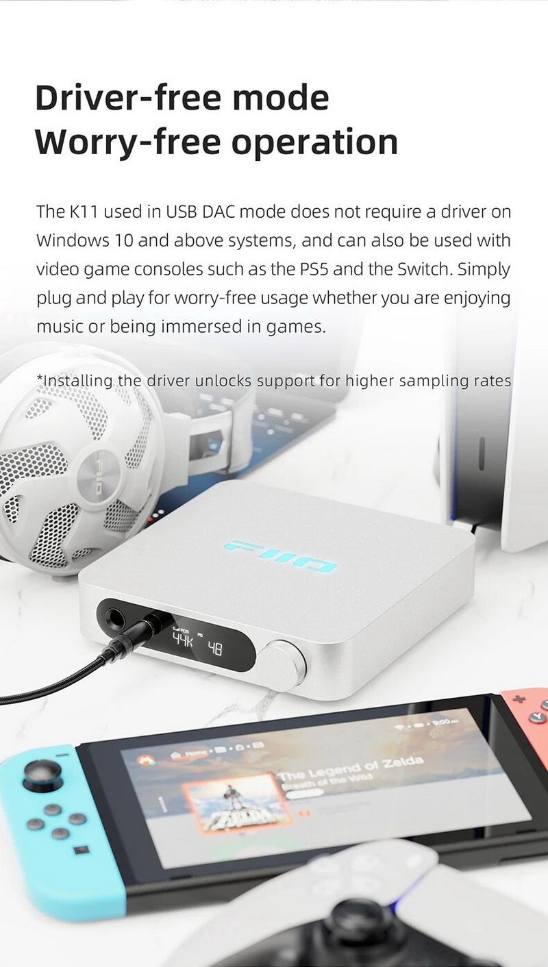 FiiO K11 DAC/AMP ตั้งโต๊ะประสิทธิภาพสูง กำลังขับสูง รองรับ Hi-Res ประกันศูนย์ไทย